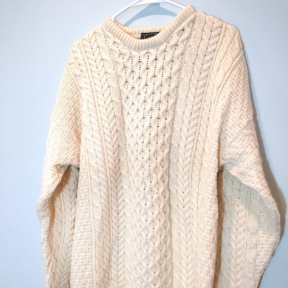 NWOT Carraig Donn Irish Knit Merino Wool Sweater Size M
